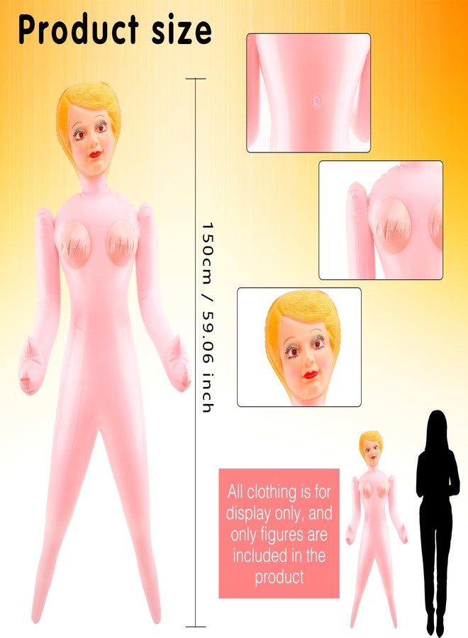 Drayear 2 Pieces Inflatable Funny Doll Prank Blow Up Doll Tricky Inflatable Doll for Bachelorette Party Prank Gag Gift Halloween Holiday Decoration - Image 2